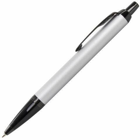 Ручка шариковая PARKER "IM Achromatic Grey BT", корпус серый матовый, нержавеющая сталь, синяя, 2127752