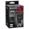 Зарядное устройство сетевое (220 В) DEFENDER UPA-22, 2 порта USB, выходной ток 2,1 А, черное, 83579
