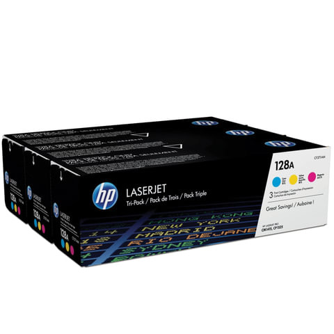 Картридж лазерный HP (CF371AM) LaserJet Pro CM1415/CP1525, оригинальный, КОМПЛЕКТ 3 цвета CMY, ресурс 3х1300 страниц