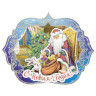 Украшение для интерьера декоративное "Дед Мороз и зайчик", 29х36 см, картон, 75154