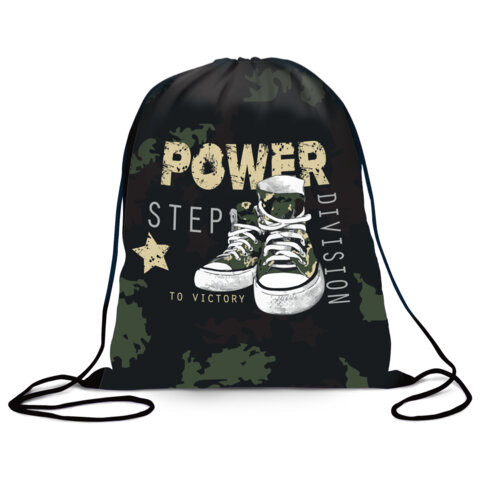 Мешок для обуви BRAUBERG, с петлёй, карман на молнии, полиэстер, 47х37 см, "Power step", 270913