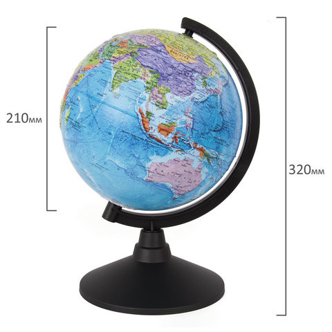 Глобус политический GLOBEN "Классик", диаметр 210 мм, рельефный, К022100200