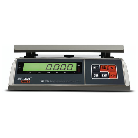 Весы фасовочные MERCURY M-ER 326AFU-3.01, LCD (0,01-3 кг), дискретность 1 г, платформа 255x205 мм, 326AFU-3.01 LCD