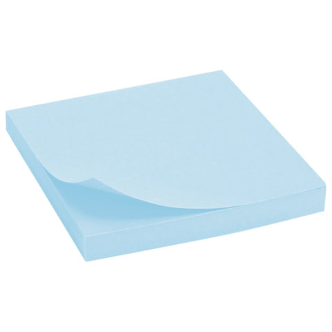 Блок самоклеящийся (стикеры) BRAUBERG, ПАСТЕЛЬНЫЙ, 76х76 мм, 100 листов, голубой, 122695
