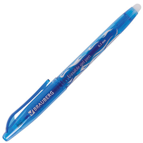 Ручка стираемая гелевая BRAUBERG, СИНЯЯ, узел 0,5 мм, линия письма 0,35 мм, 142823