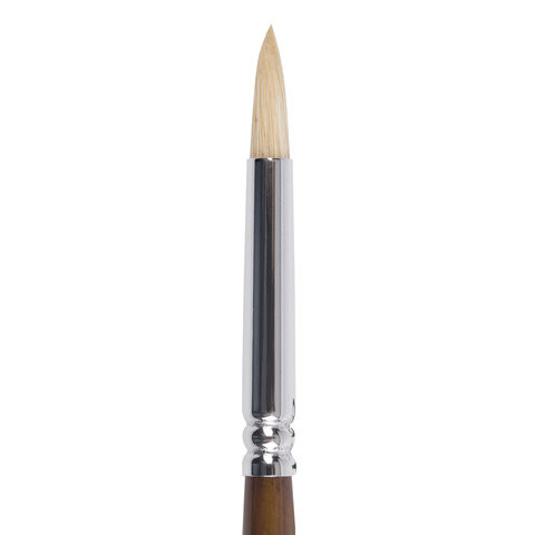 Кисть художественная профессиональная BRAUBERG ART "CLASSIC", щетина, круглая, № 4, длинная ручка, 200708