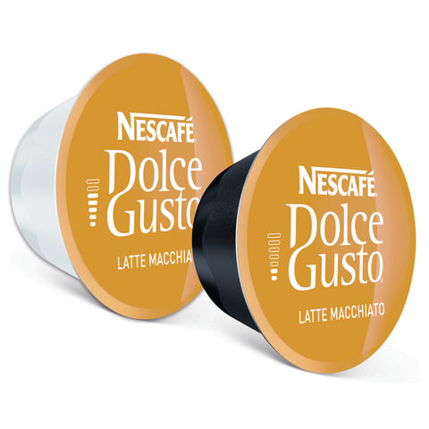 Капсулы для кофемашин NESCAFE Dolce Gusto Latte Macchiato, натуральный кофе 8 шт. х 6,5 г, молочная капсула 8 шт. х 17,8 г, 5219838