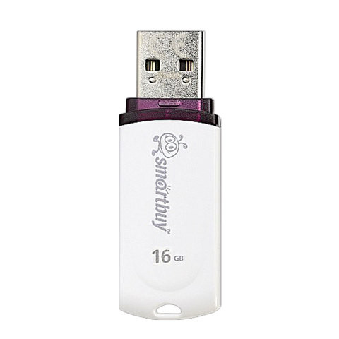 Флеш-диск 16 GB, SMARTBUY Paean, USB 2.0, белый, SB16GBPN-W