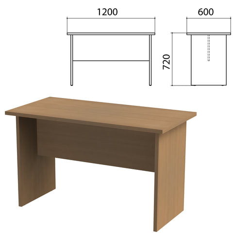 Стол приставной "Этюд", 1200х600х720 мм, орех онтарио, 400049-160