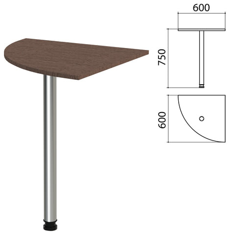 Стол приставной угловой "Канц", 600х600х750 мм, цвет венге (КОМПЛЕКТ)