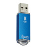 Флеш-диск 8 GB, SMARTBUY V-Cut, USB 2.0, металлический корпус, синий, SB8GBVC-B