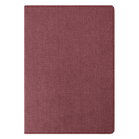 Блокнот А5 (148x213 мм), BRAUBERG "Tweed", 112 л., под ткань, линия, бордовый, 110963