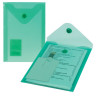 Папка-конверт с кнопкой МАЛОГО ФОРМАТА (105х148 мм), А6, зеленая, 0,18 мм, BRAUBERG, 227318
