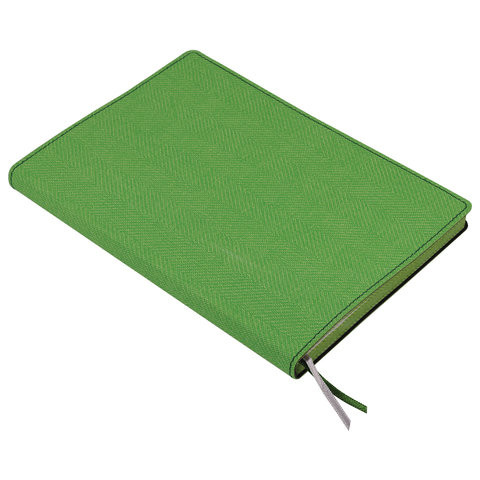 Блокнот А5 (148x213 мм), BRAUBERG "Tweed", 112 л., под ткань, линия, темно-зеленый, 110964