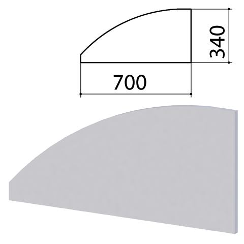 Экран-перегородка "Монолит", 700х16х340 мм, цвет серый (КОМПЛЕКТ)