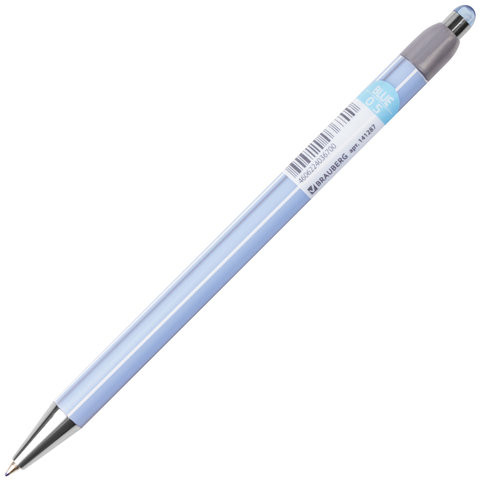 Ручка шариковая автоматическая BRAUBERG "Sakura", корпус ассорти, узел 0,5 мм, линия письма 0,3 мм, 141287