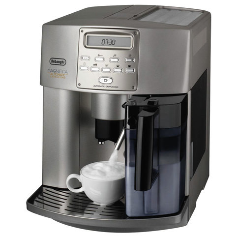 Кофемашина DELONGHI ESAM3500, 1350 Вт, объем 1,8 л, емкость для зерен 180 г, автокапучинатор, серебристая