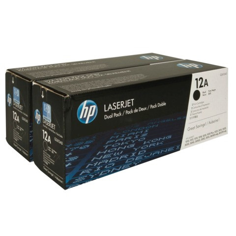 Картридж лазерный HP (Q2612AF) LaserJet 1018/1020/3052/М1005, КОМПЛЕКТ 2 шт., оригинальный, ресурс 2х2000 страниц