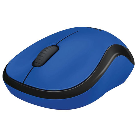 Мышь беспроводная LOGITECH M220, 2 кнопки + 1 колесо-кнопка, оптическая, сине-чёрная, 910-004879