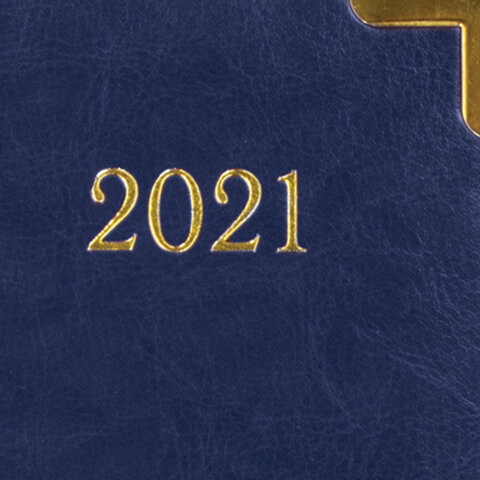 Ежедневник датированный 2021 А5 (138х213 мм) BRAUBERG "Senator", кожзам, синий, 111411