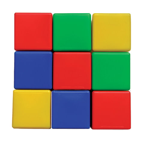 Кубики пластиковые, 9 шт., 8х8х8 см, цветные, "Десятое королевство", 00900