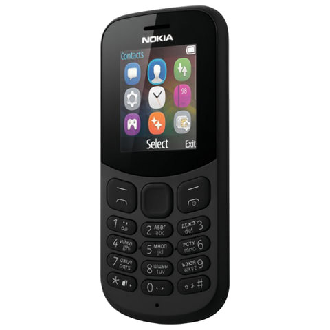 Телефон мобильный NOKIA 130 DS, TA-1017, 2 SIM, 1,8", MicroSD, 0,3 Мп, черный, A00028615