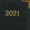Ежедневник датированный 2021 А5 (138х213 мм) BRAUBERG "Senator", кожзам, черный, 111413