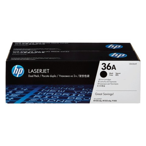 Картридж лазерный HP (CB436AF) LaserJet P1505/M1120/M1522, №36А, КОМПЛЕКТ 2 шт., оригинальный, ресурс 2х2000 страниц
