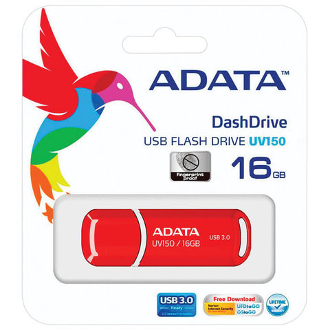 Флеш-диск 16 GB A-DATA UV150 USB 3.0, красный, AUV150-16G-RRD