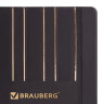 Блокнот А5 (135x205 мм), BRAUBERG "Touch", 112 л., гладкий кожзам, линия, черный, 110969