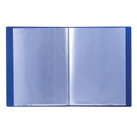 Папка 10 вкладышей BRAUBERG стандарт, синяя, 0,5 мм, 221591