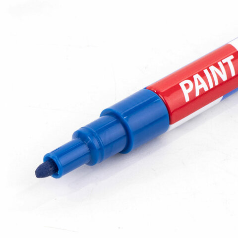 Маркер-краска лаковый EXTRA (paint marker) 2 мм, СИНИЙ, УЛУЧШЕННАЯ НИТРО-ОСНОВА, BRAUBERG, 151970