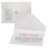 Папка-конверт с кнопкой МАЛОГО ФОРМАТА (74х105 мм), А7 (для визиток), матовая прозрачная, 0,18 мм BRAUBERG, 227325