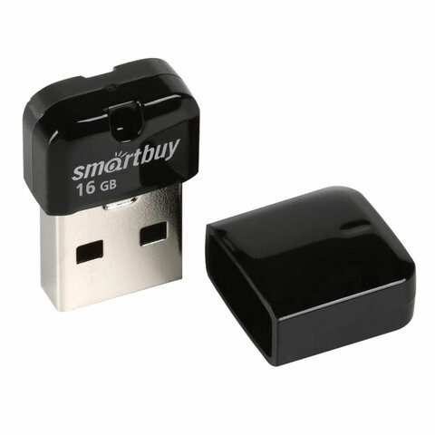 Флеш-диск 16 GB, SMARTBUY Art, USB 2.0, черный, SB16GBAK