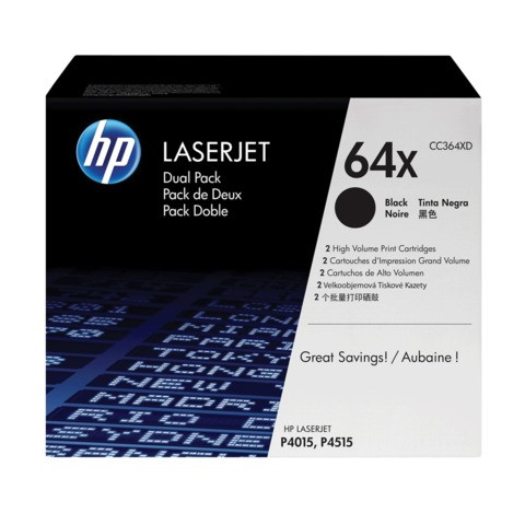 Картридж лазерный HP (CC364XD) LaserJet P4015/P4515, №64Х, оригинальный, КОМПЛЕКТ 2 шт., ресурс 2х24000 страниц