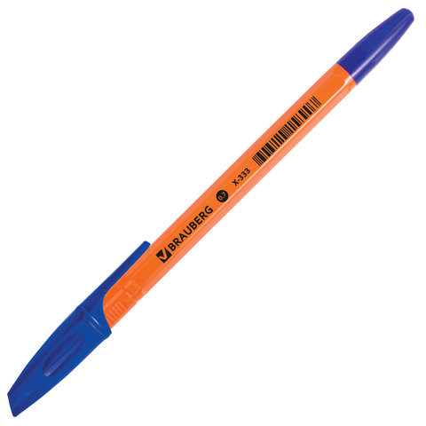 Ручки шариковые BRAUBERG НАБОР 4 шт., АССОРТИ, "X-333", оранжевые, узел 0,7 мм, линия письма 0,35 мм, 142837
