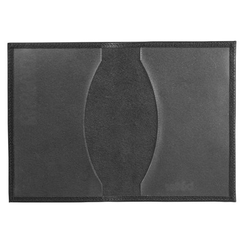 Обложка для паспорта BEFLER "Грейд", натуральная кожа, тиснение "Passport", черная, O.1.-9
