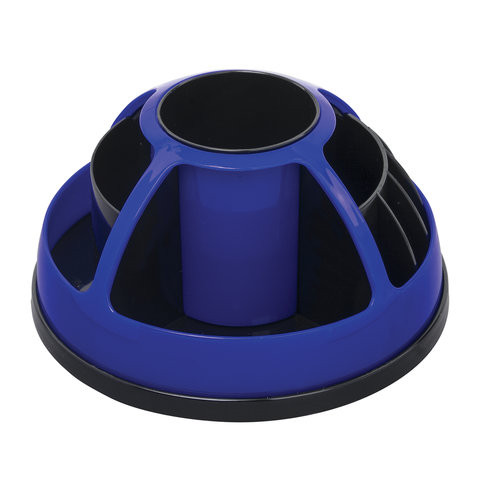 Канцелярский набор BRAUBERG "Микс", 10 предметов, вращающаяся конструкция, черно-синий, блистер, 231930