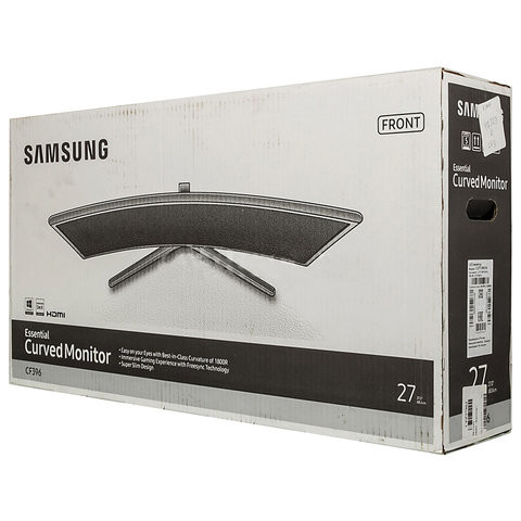 Монитор SAMSUNG C27F396FHI 27" (69 см), 1920x1080, 16:9, VA, 4 ms, 250 cd, VGA, HDMI, черный, LC27F396FHIXRU