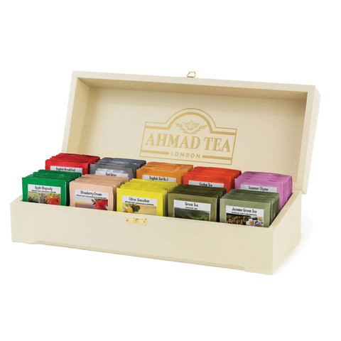 Чай AHMAD (Ахмад) "Contemporary", набор в деревянной шкатулке, ассорти 10 вкусов по 10 пакетиков по 2 г, Z583-1