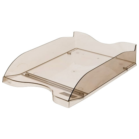 Лоток горизонтальный для бумаг СТАММ "Люкс", А4 (350х255х70 мм), тонированный коричневый, ЛТ67