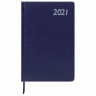 Еженедельник датированный 2021 А5 (145х215 мм) BRAUBERG "Profile", балакрон, синий, 111541