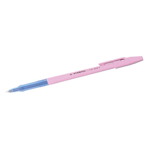 Ручка шариковая STABILO "Liner Pastel", СИНЯЯ, корпус розовый, узел 0,7 мм, линия письма 0,3 мм, 808FP1041-4