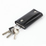 Футляр для ключей BEFLER "Classic", натуральная кожа, две кнопки, 60x110х15 мм, черный, KL.3.-1