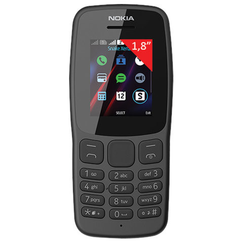Телефон мобильный NOKIA 106 TA-1114, 2 SIM, 1,8", серый, 16NEBD01A02