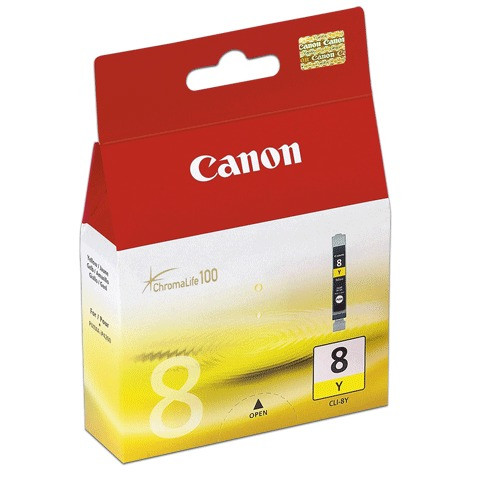 Картридж струйный CANON (CLI-8Y) Pixma iP4200/4300/4500/5200/5300, желтый, оригинальный, 0623В024