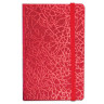 Блокнот МАЛЫЙ ФОРМАТ (95х145 мм) А7+, BRAUBERG "Irida", 64 л., кожзаменитель "металлик", резинка, линия, красный, 128047