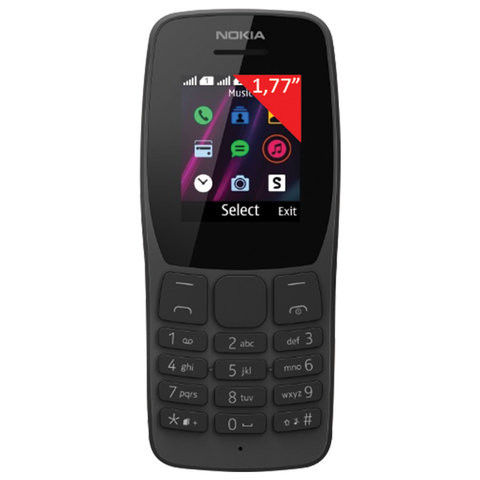 Телефон мобильный NOKIA 110 TA-1192, 2 SIM, 1,77", MicroSD, 0,3 Мп, черный, 16NKLB01A07